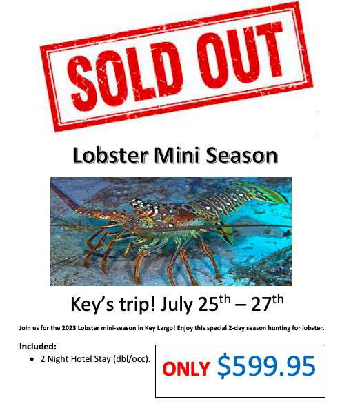 Lobster Mini Season July 25 - 27, 2023